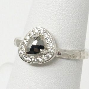 Silpada 925 Sterling Silver Hematite CZ Jubilee Ring R2994